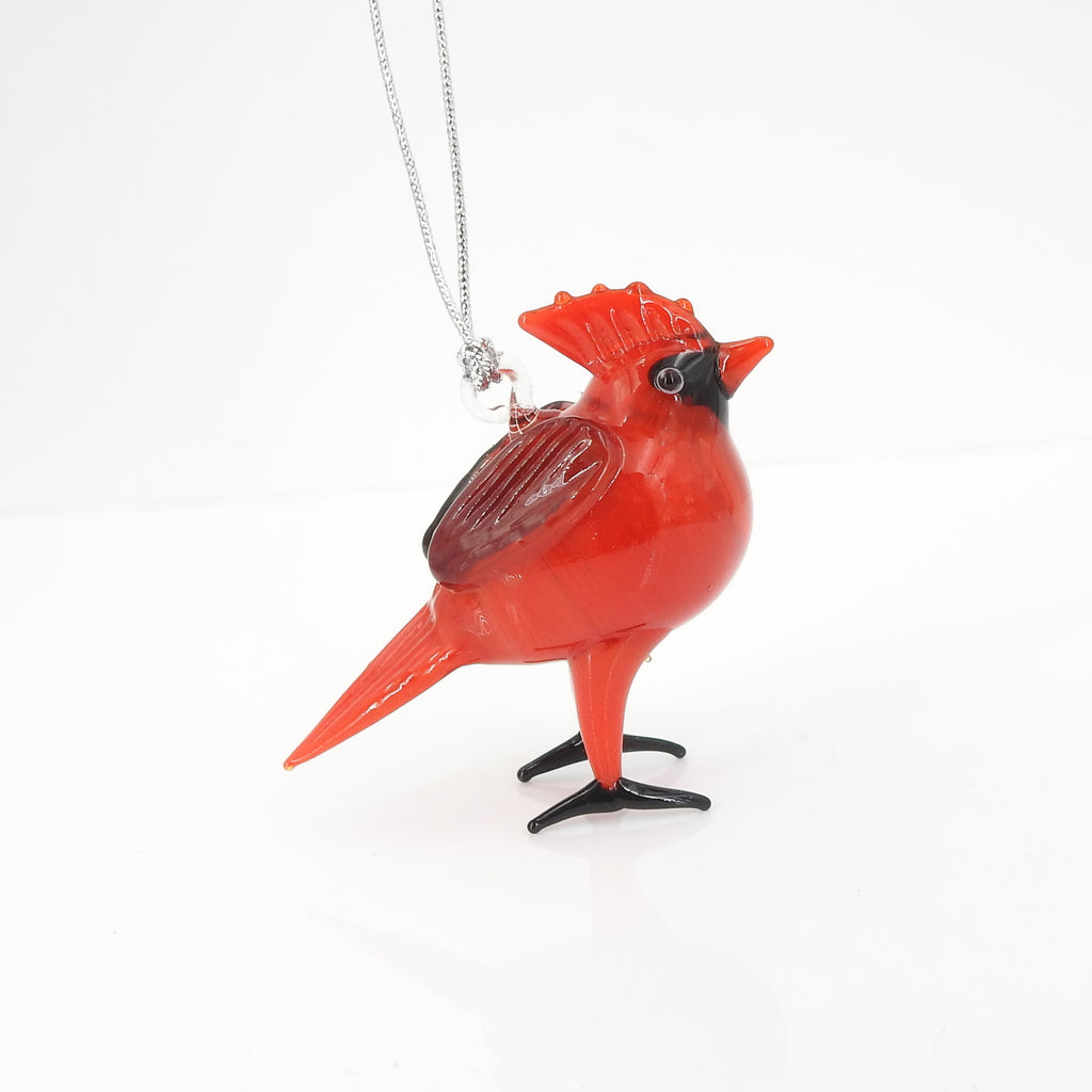 Red Cardinal Glass Ornament