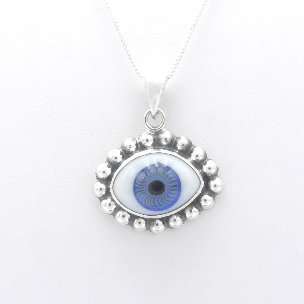 Sterling Silver Blue Evil Eye Pendant