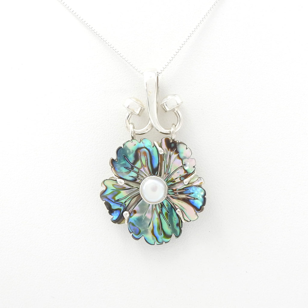 Sterling Silver Iriniri Originals Abalone & Pearl Flower Pendant