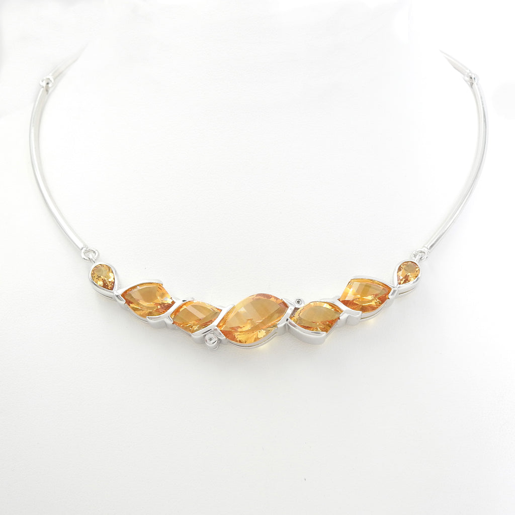 Sterling Silver Citrine Statement Necklace