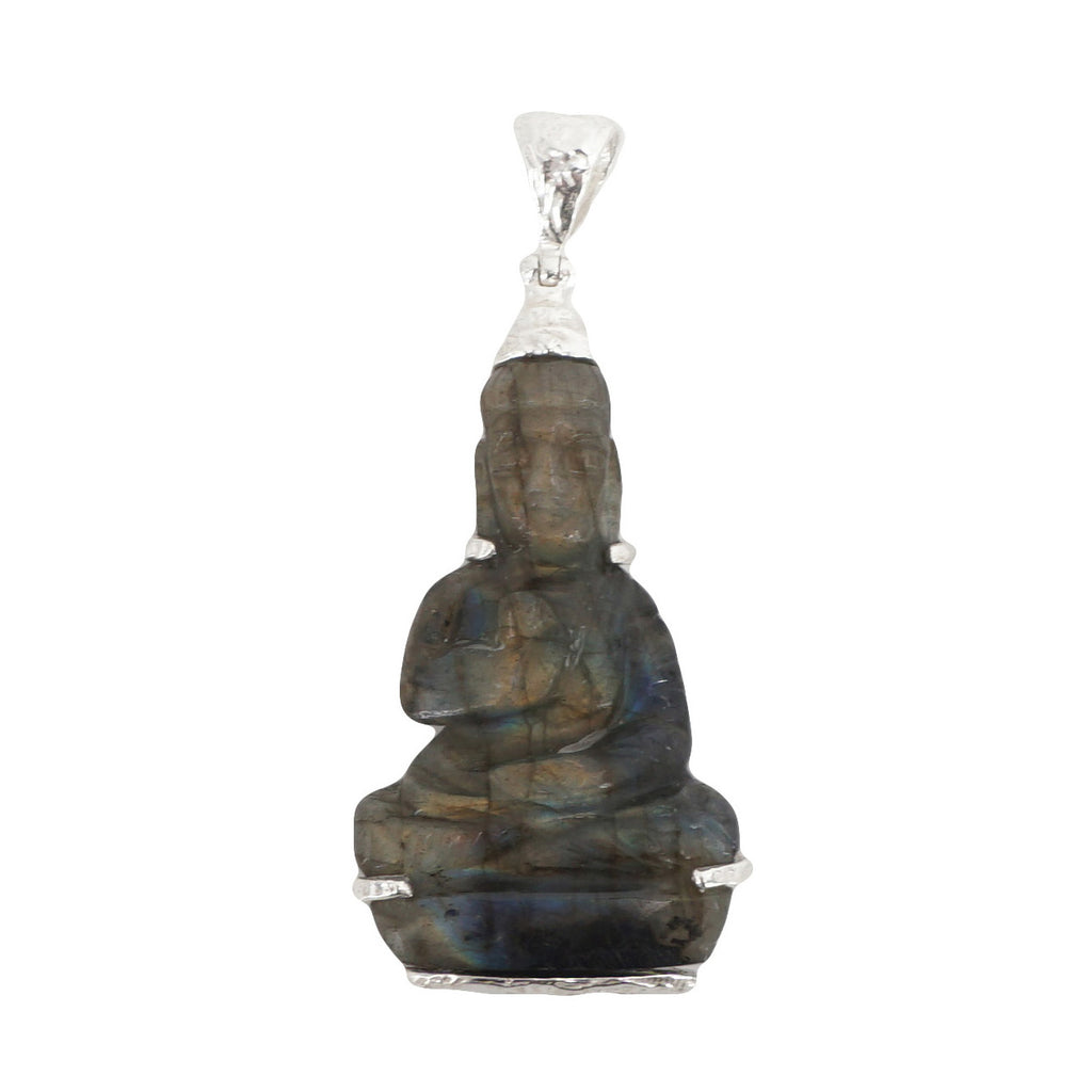 Labradorite Buddha Pendant