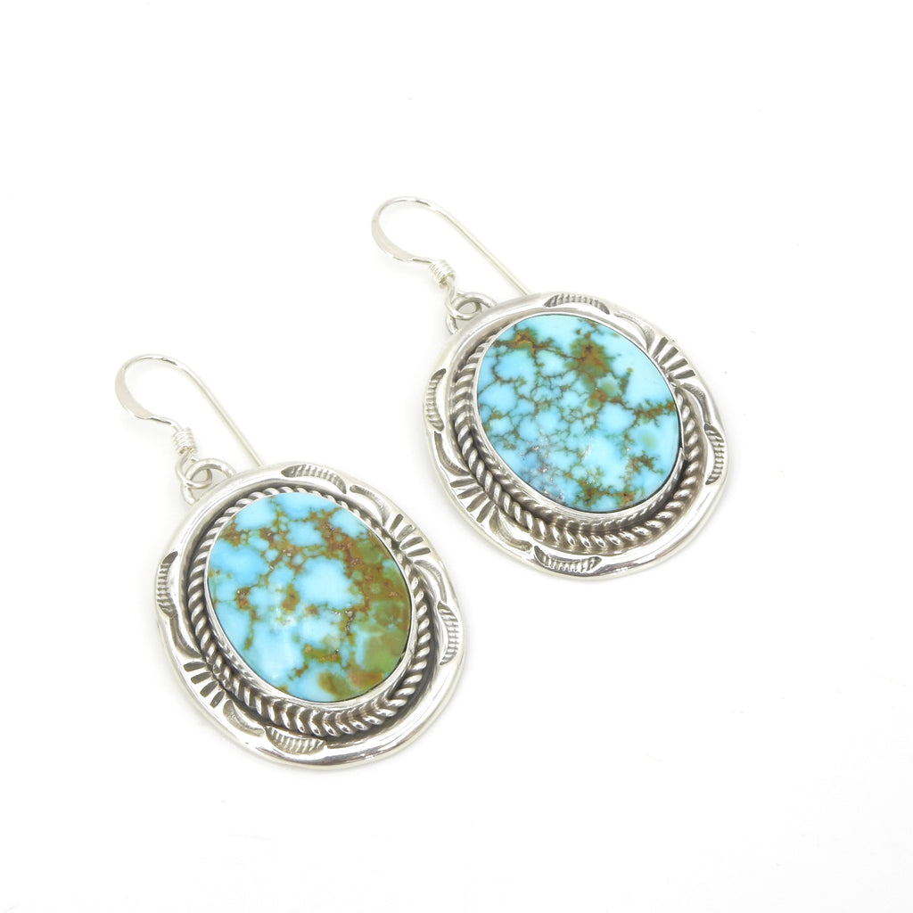 Sterline Silver Native American Kingman Turquoise Earrings