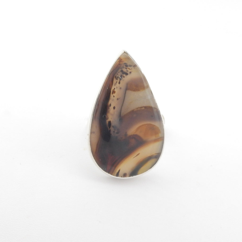 Sterling Silver Montana Agate Adjustable Ring