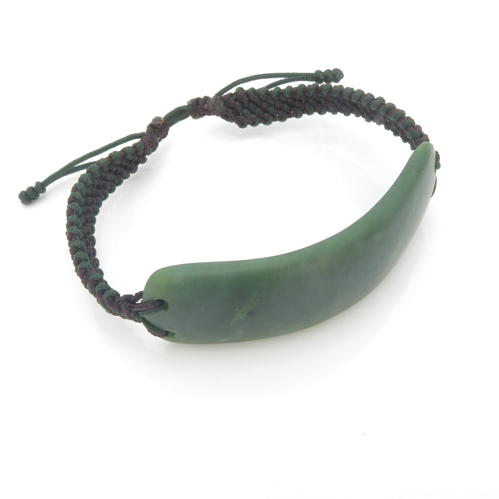 Men's Curved Jade Adjustable Bracelet