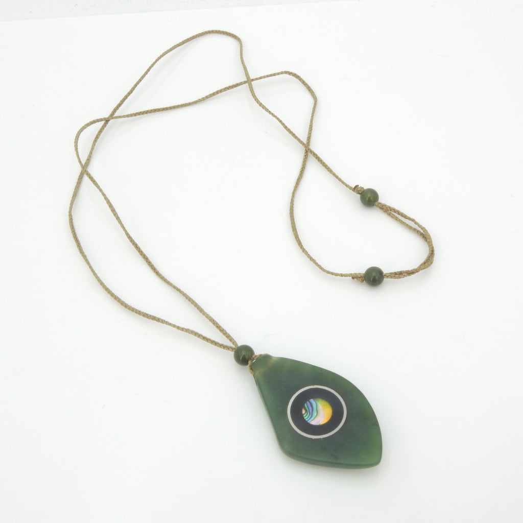 Sterling Silver Jade & Abalone Necklace