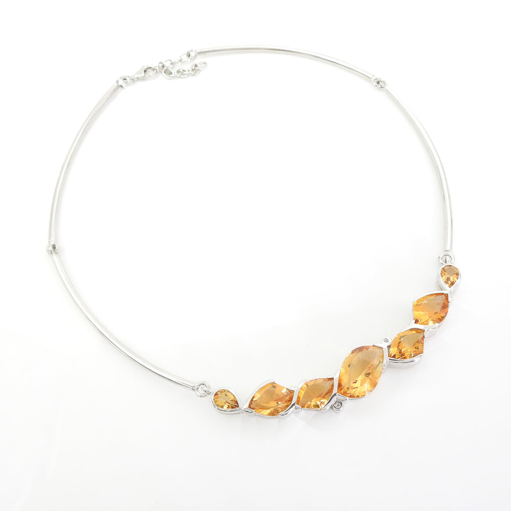 Sterling Silver Citrine Statement Necklace