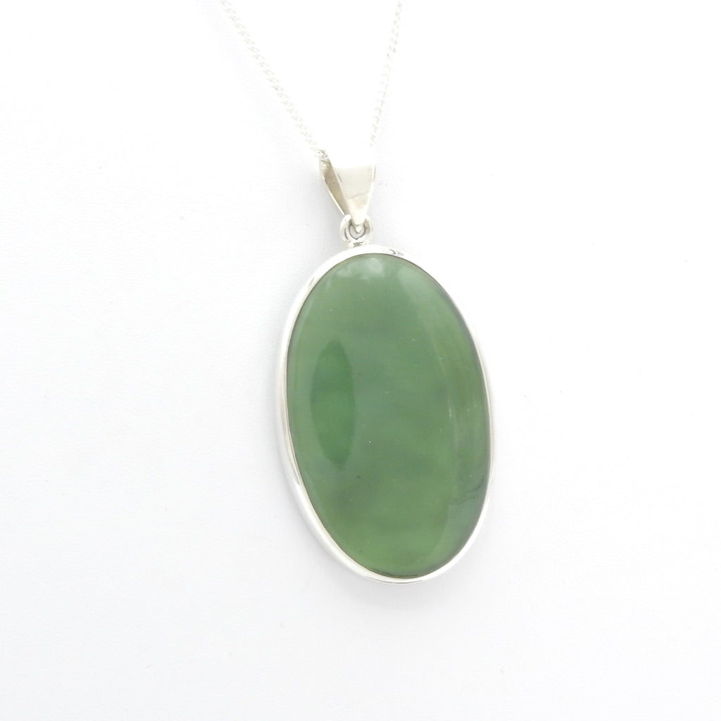 Sterling Silver Smooth Jade Pendant