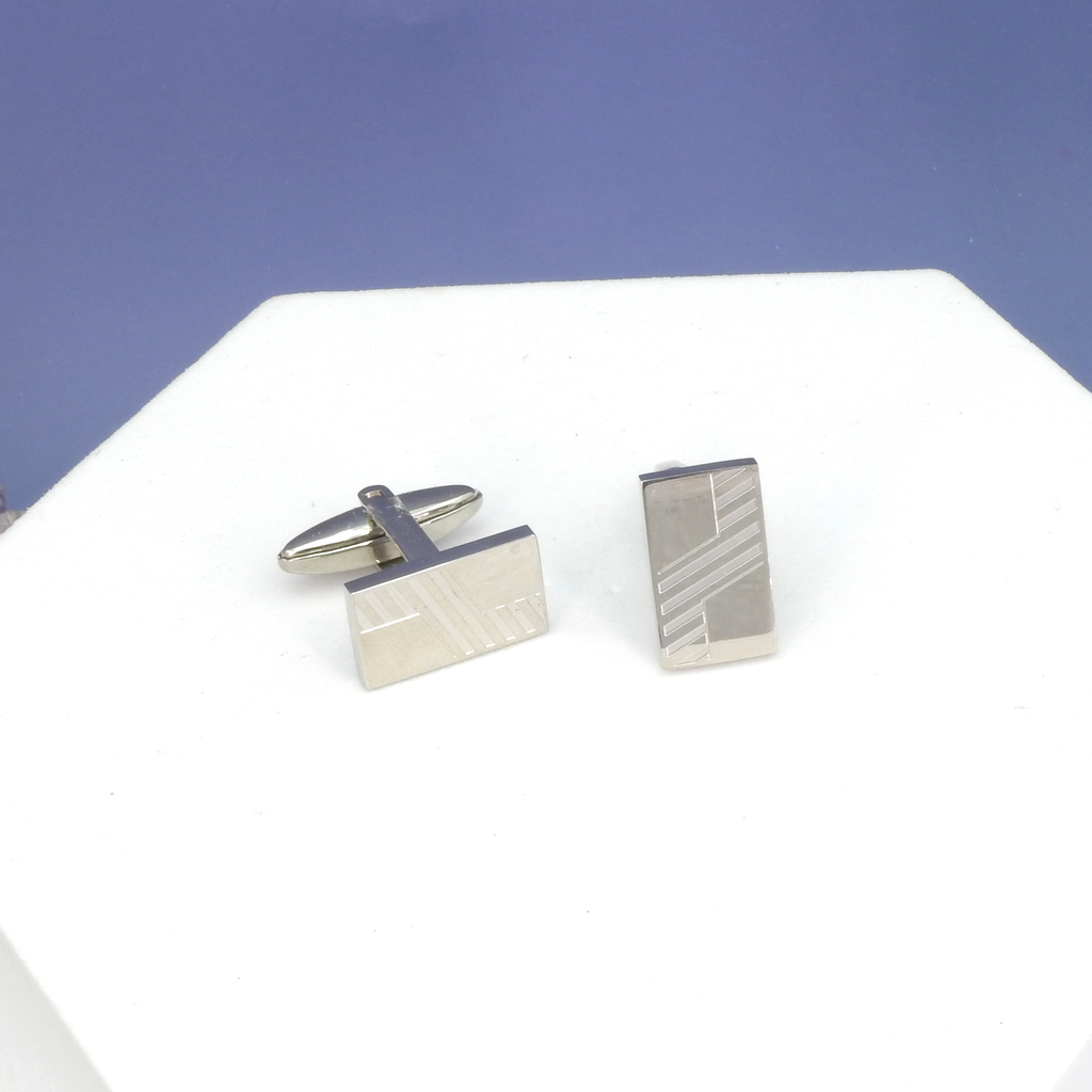 Etched Stainless Cufflink