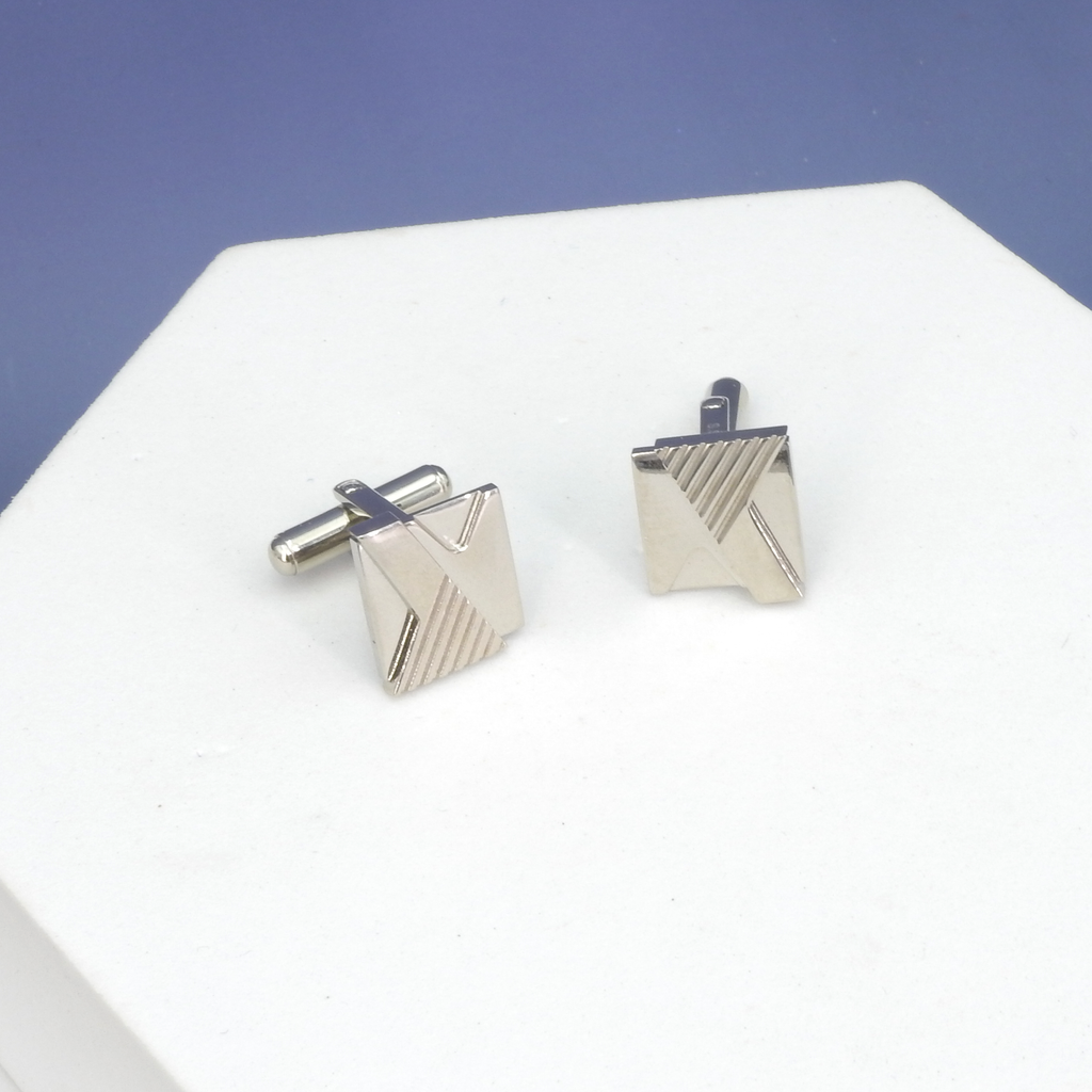 Geometric Stainless Steel Cufflinks