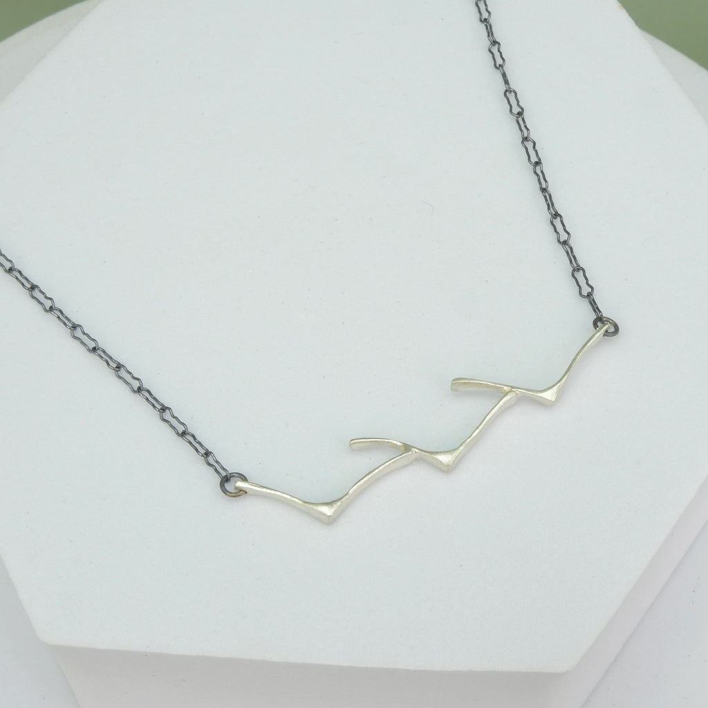 Sterling Silver Three Flying Seagull Necklace