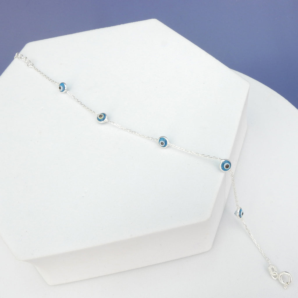 Sterling Silver Evil Eye Bracelet