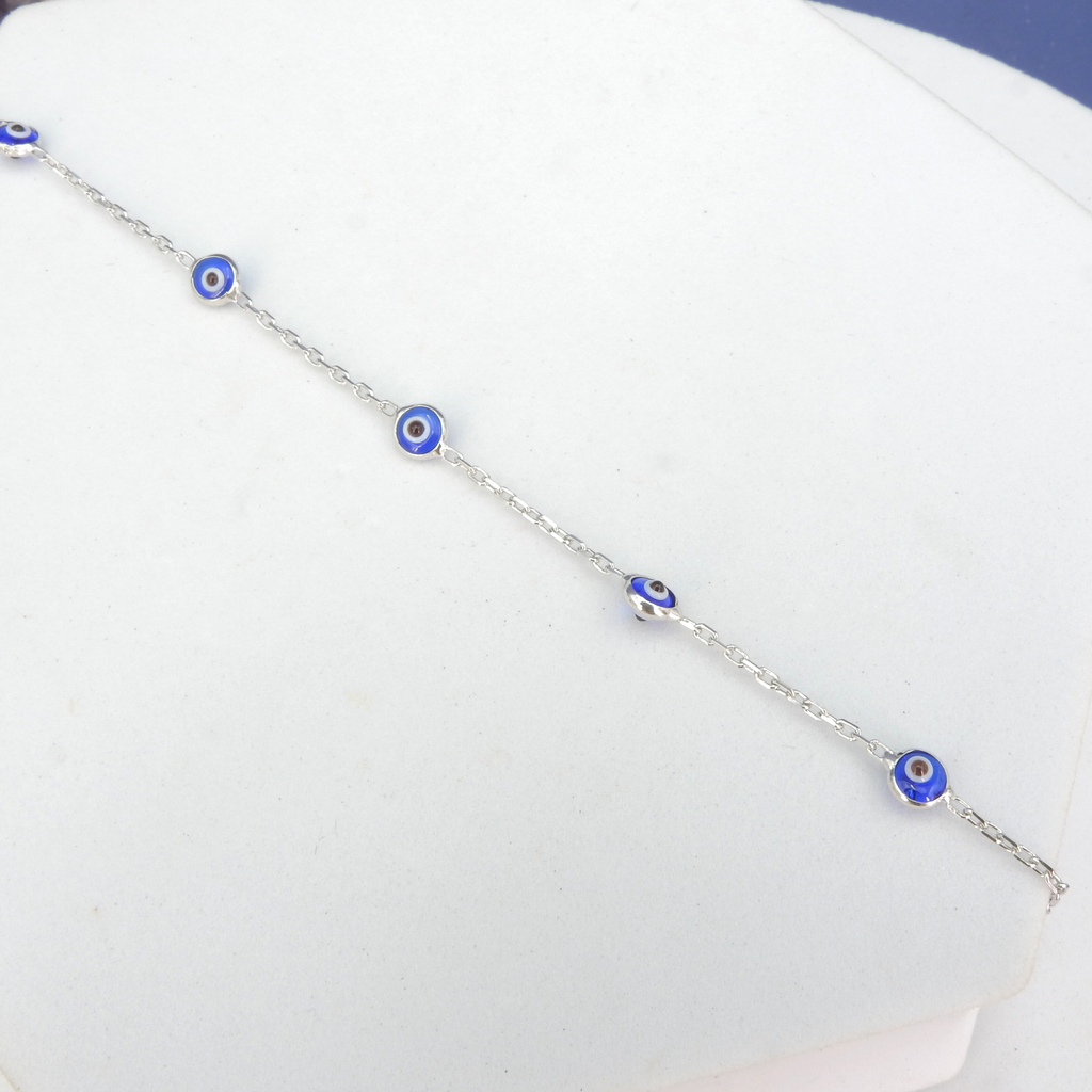 Sterling Silver Small Evil Eye Bracelet