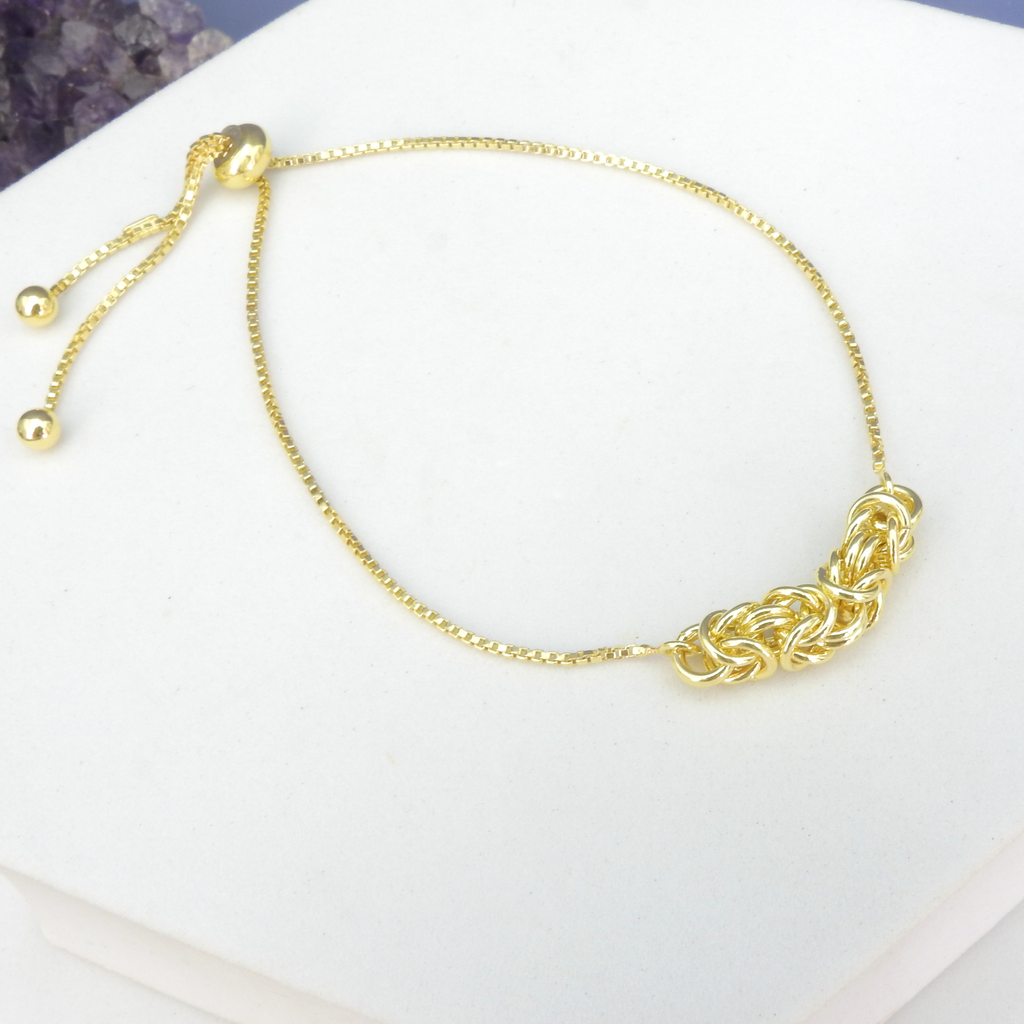 Sterling Silver Gold Vermeil Knot Slide Bracelet