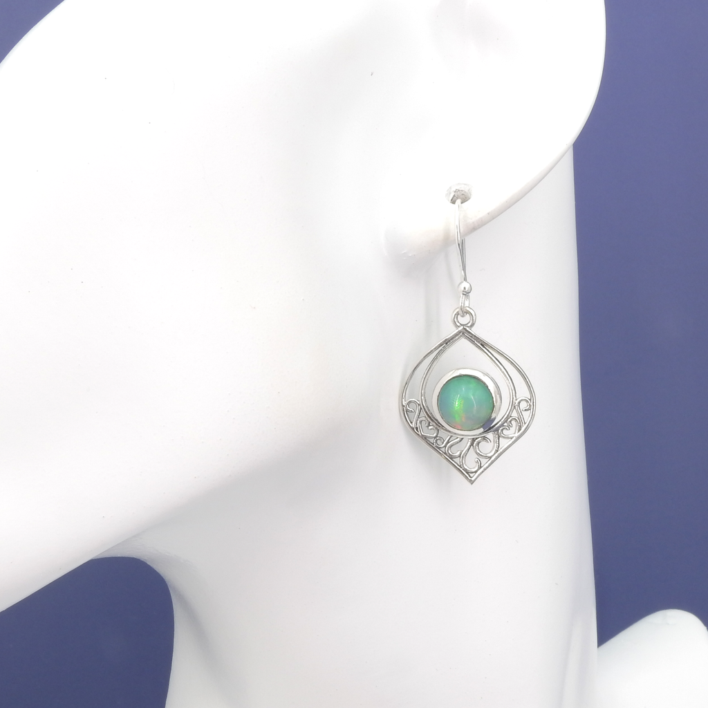 Sterling Silver Ethiopian Opal Earrings
