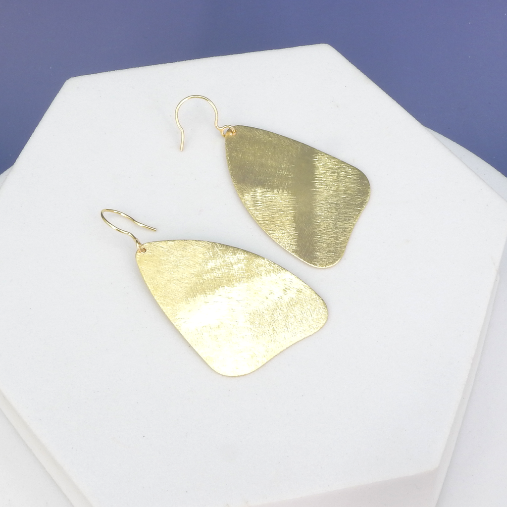 18KT Gold Plated Flat Dangle Earrings