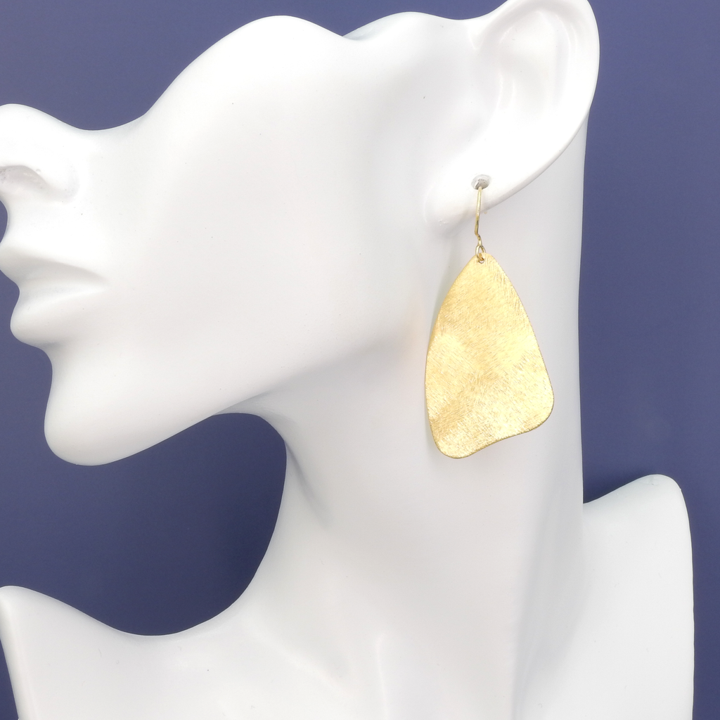 18KT Gold Plated Flat Dangle Earrings