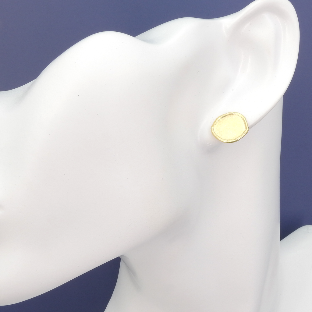 18KT Plated Disc Stud Earrings