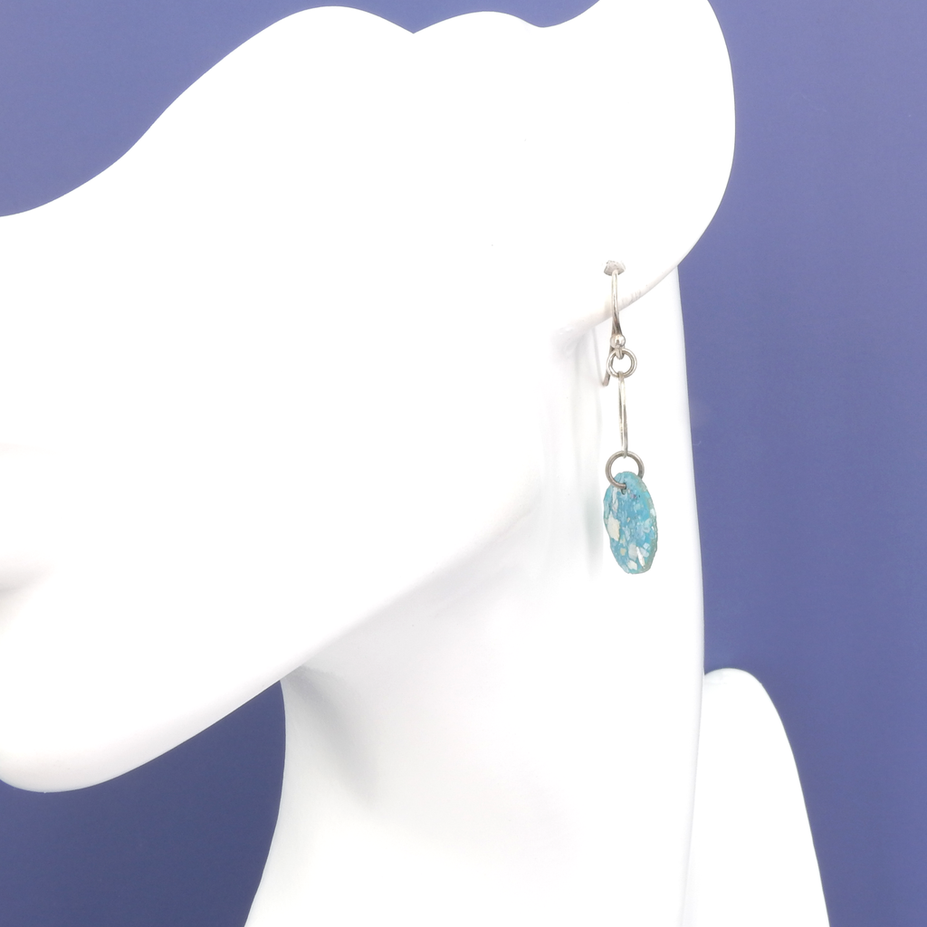 Sterling Silver Roman Glass Earrings
