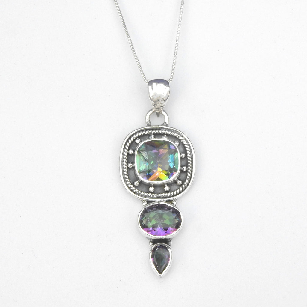 Sterling Silver Mystic Topaz Decorative Pendant