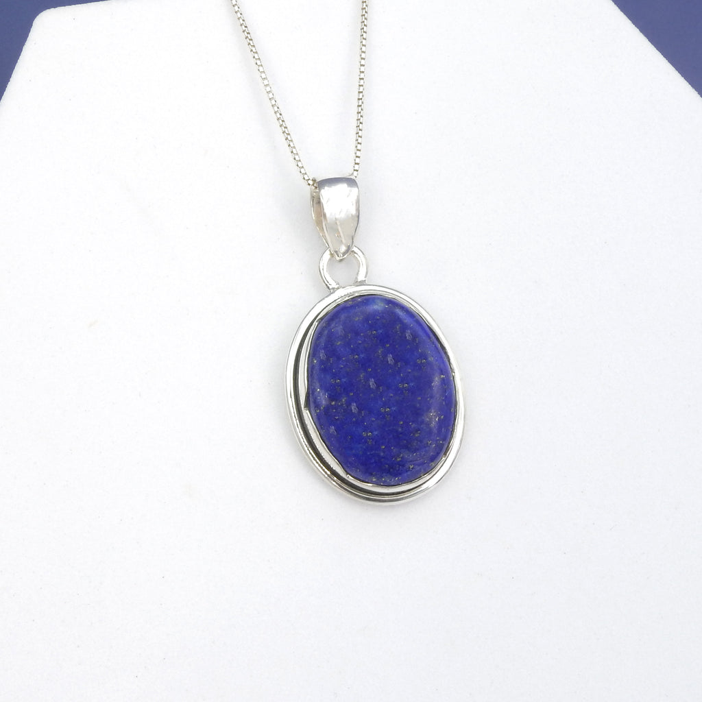 Sterling Silver Oval Lapis Pendant