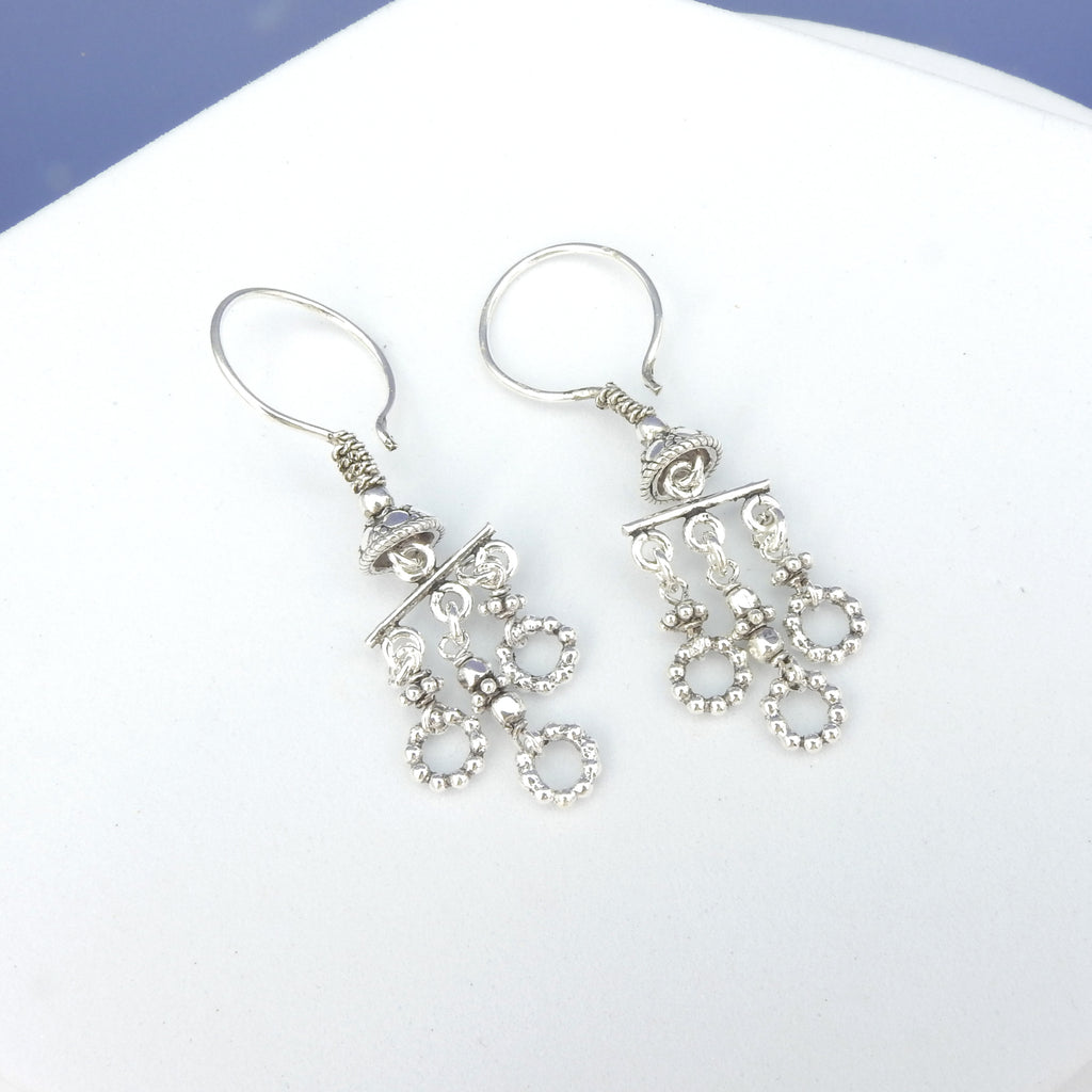 Sterling Silver Beaded Dangle Earrings