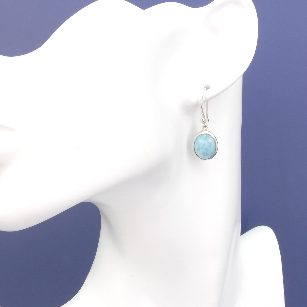 Sterling Silver Small Larimar Earrings