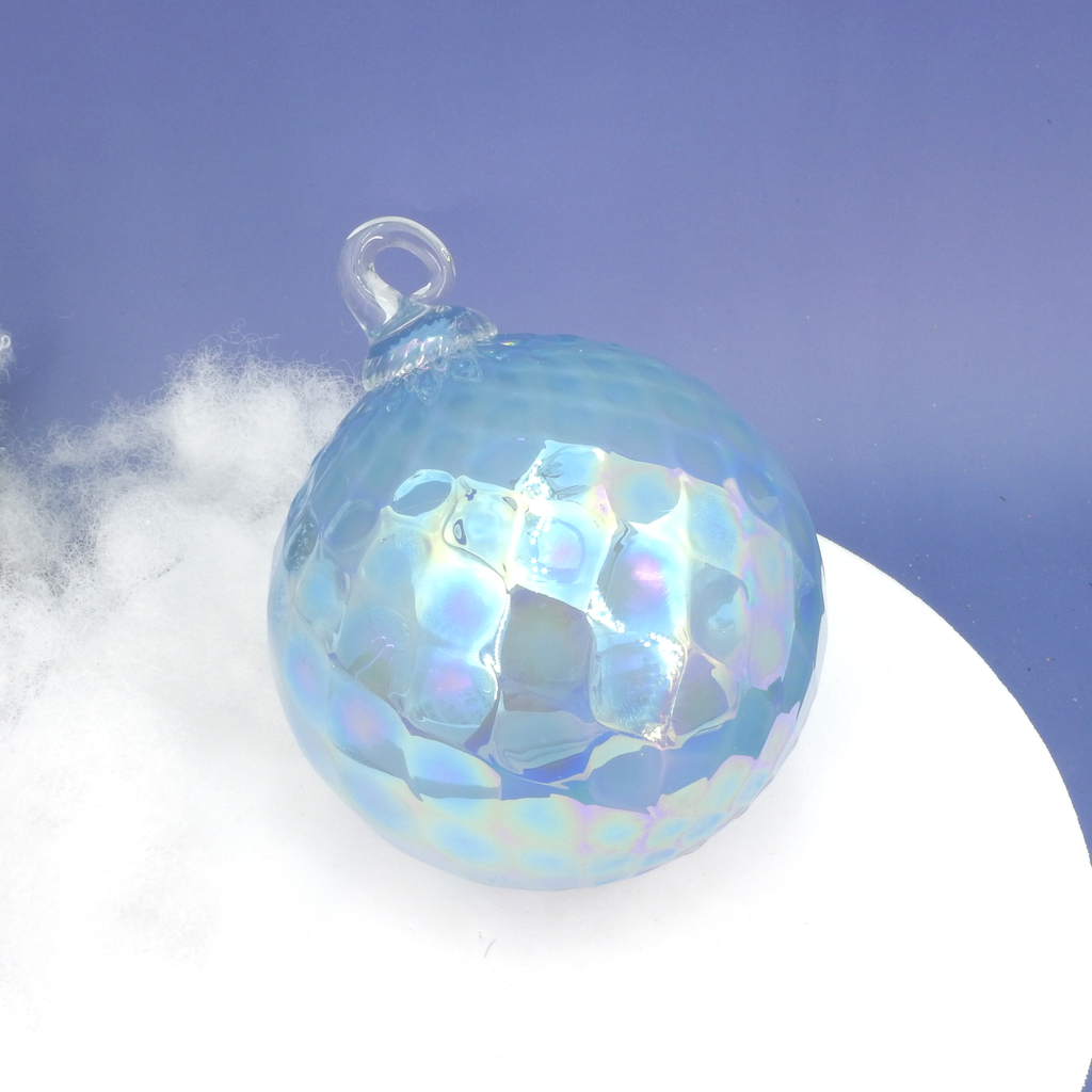 Berry Blue Diamond Glass Ornament