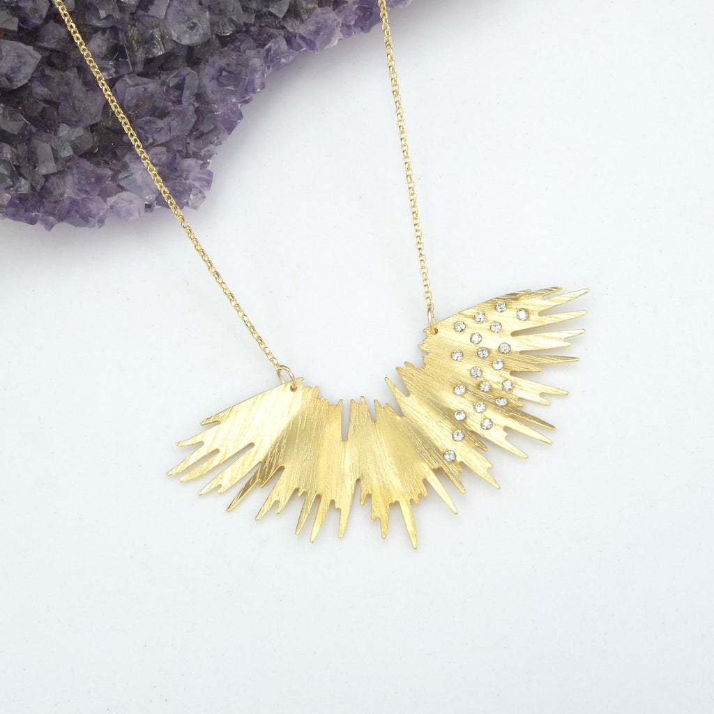 Burst of Gold & Crystal Necklace