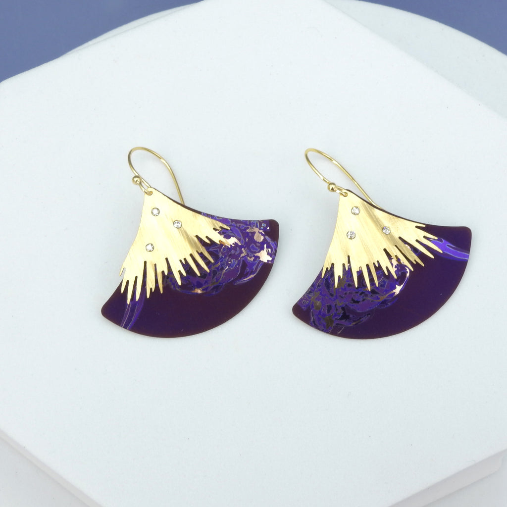 Purple & Gold Burst Earrings