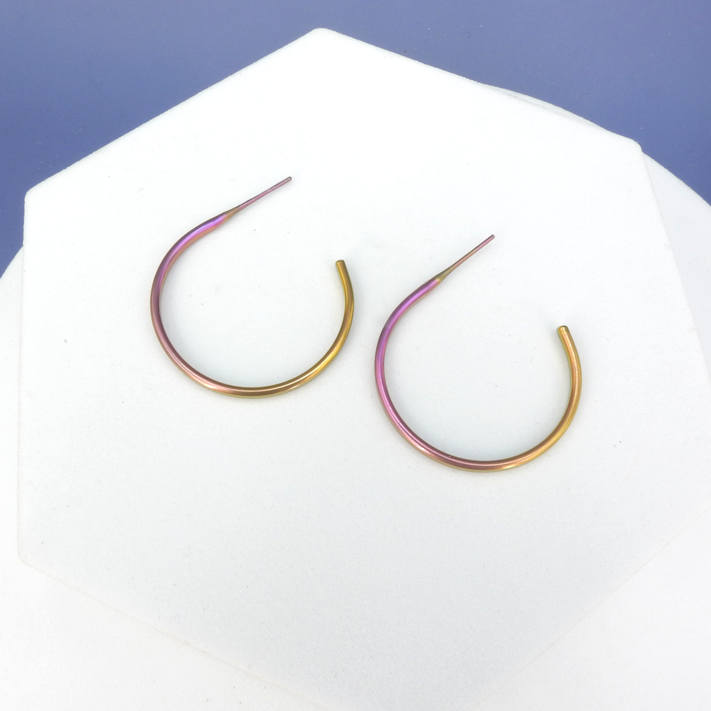 Ombre Metal Hoop Earrings