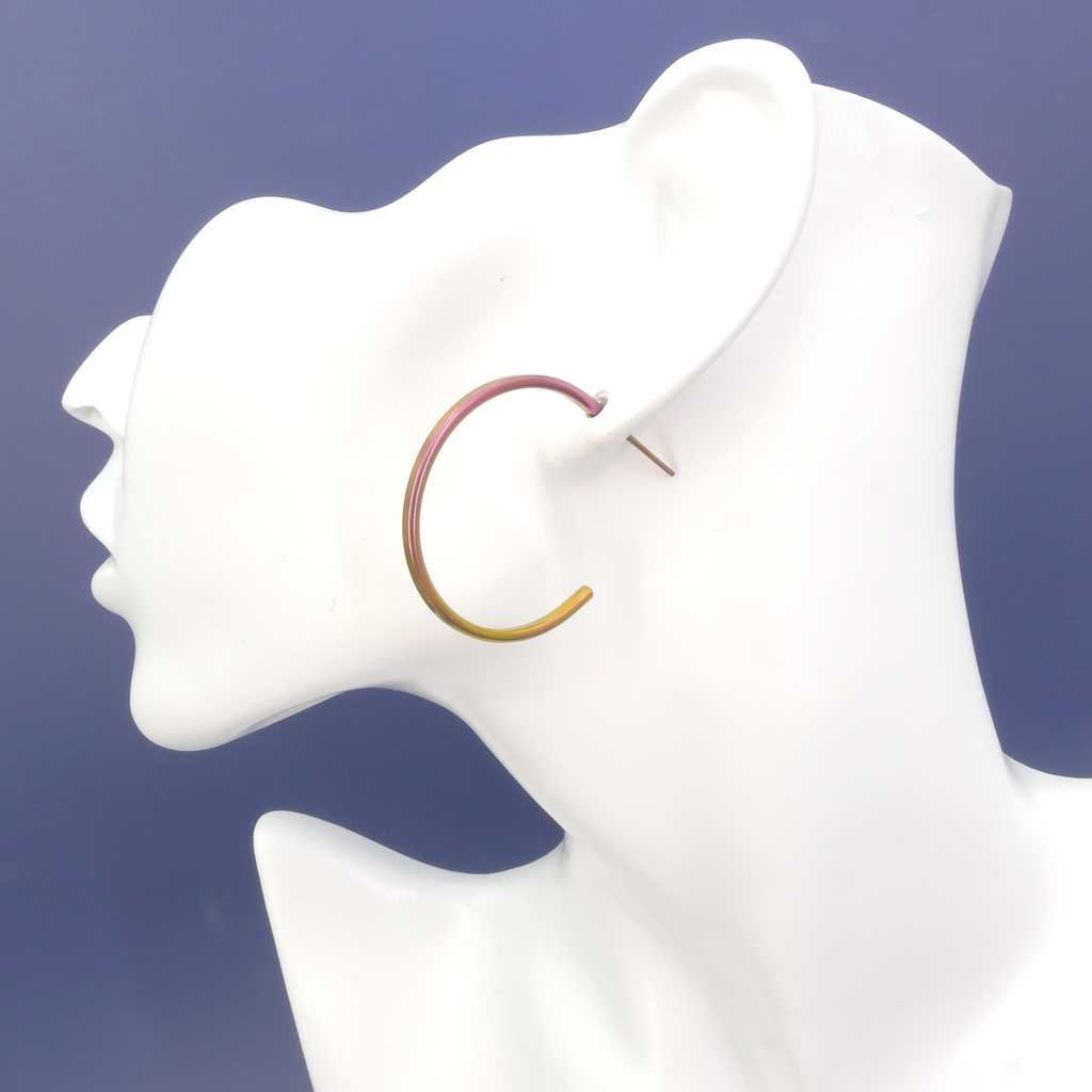 Ombre Metal Hoop Earrings