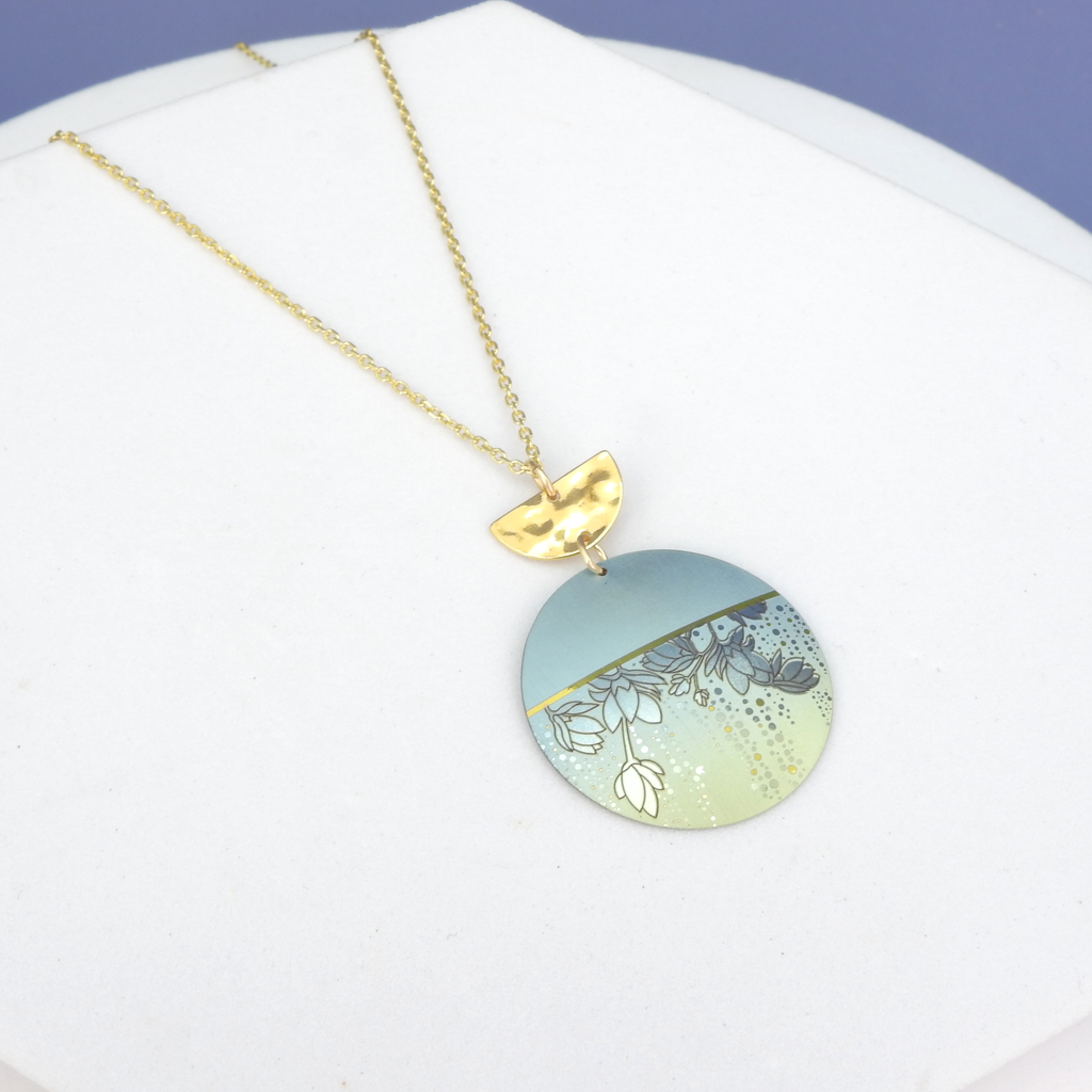 Elegant Etched Metal Necklace