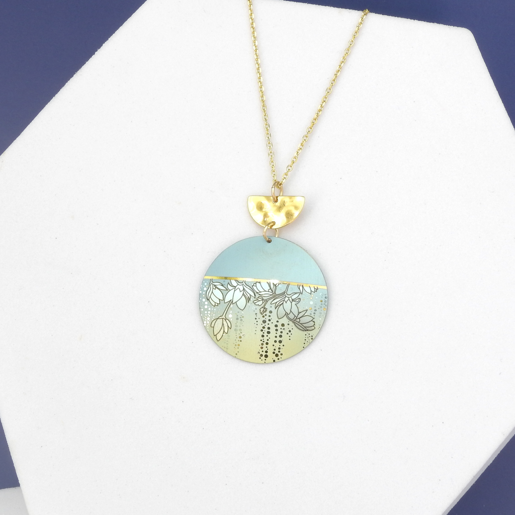 Elegant Etched Metal Necklace