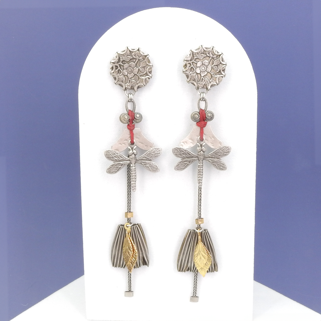 Ayala Bar Metal Bloom Long Earrings