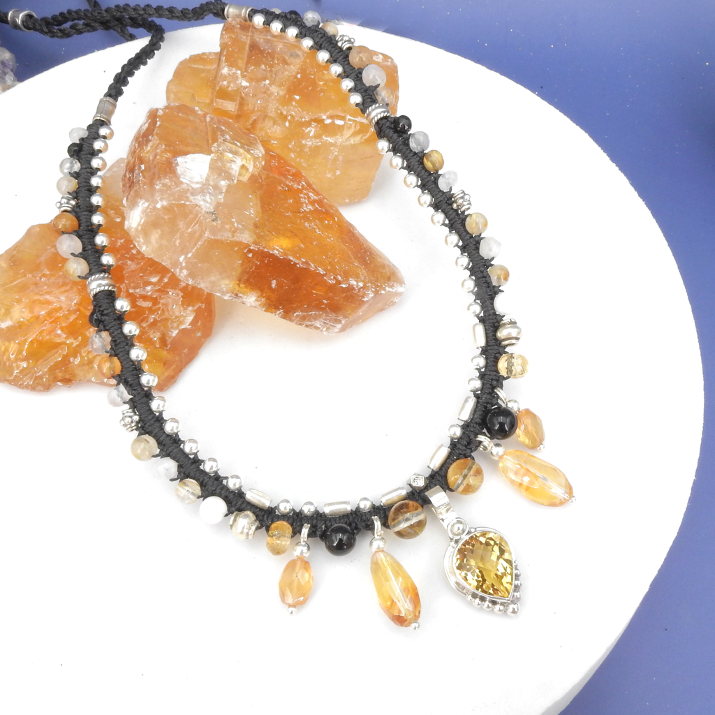 Sterling Silver Isha Elafi Citrine Nomadic Knotwork Necklace – Iriniri ...
