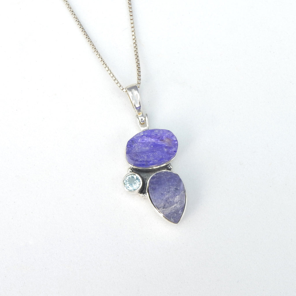 Sterling Silver Tanzanite Blue Topaz Pendant