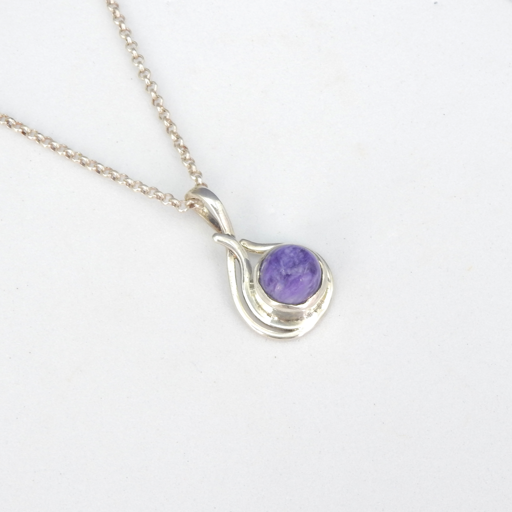 Sterling Silver Charoite Pendant