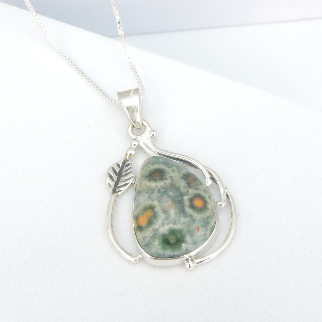 Sterling Silver Ocean Jasper Pendant