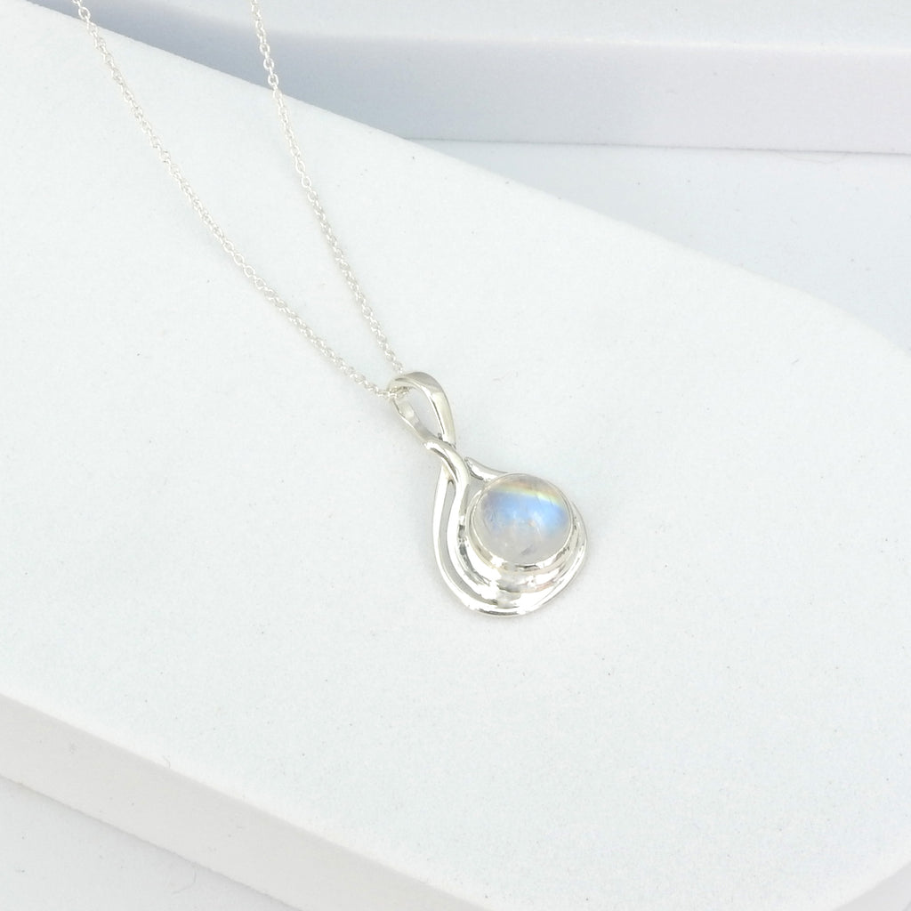 Sterling Silver Small Moonstone Pendant