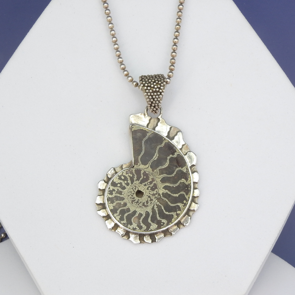 Sterling Silver Madagascar Ammonite Pendant