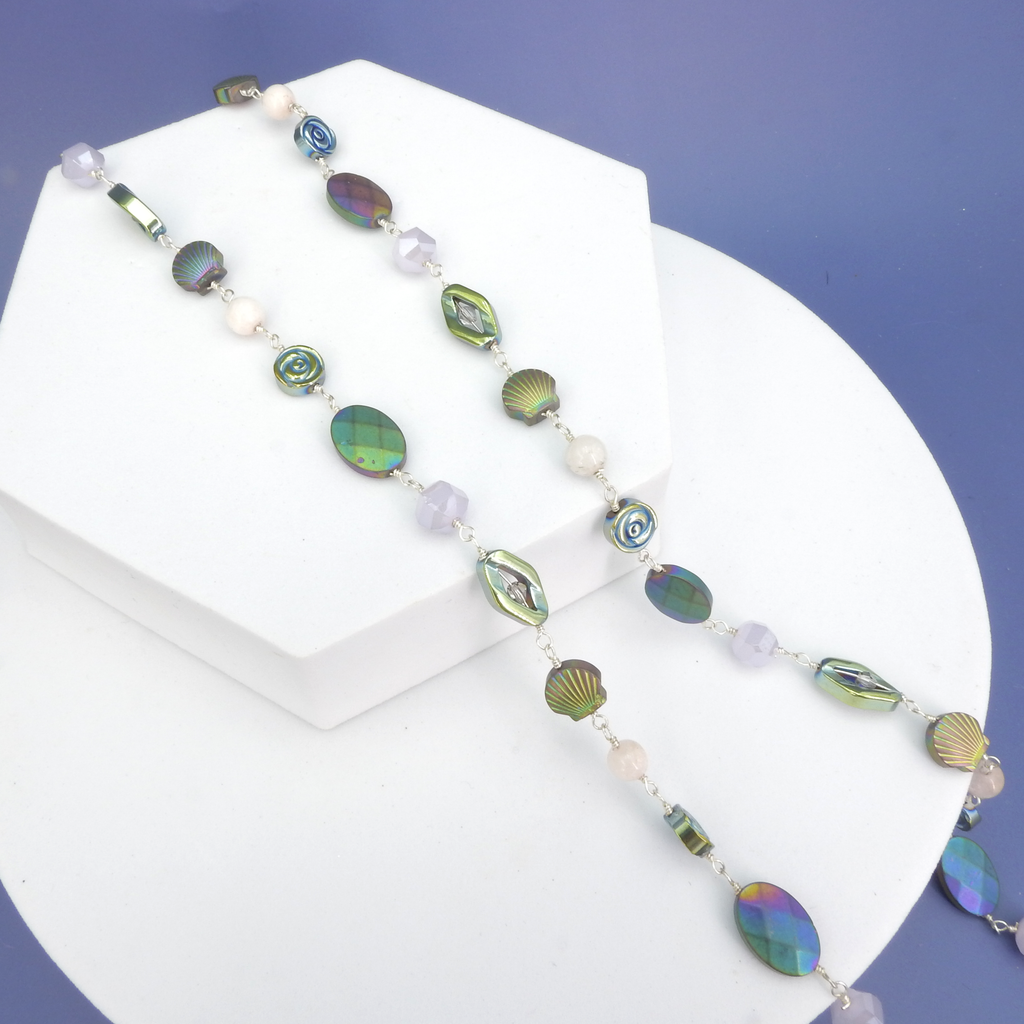 Long Mixed Gem & Bead Necklace