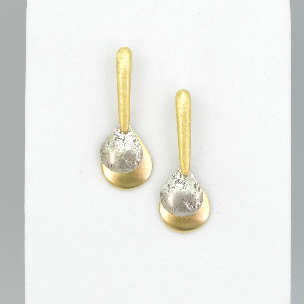 John Michael Richardson Small Two Tone Dangle Earrings