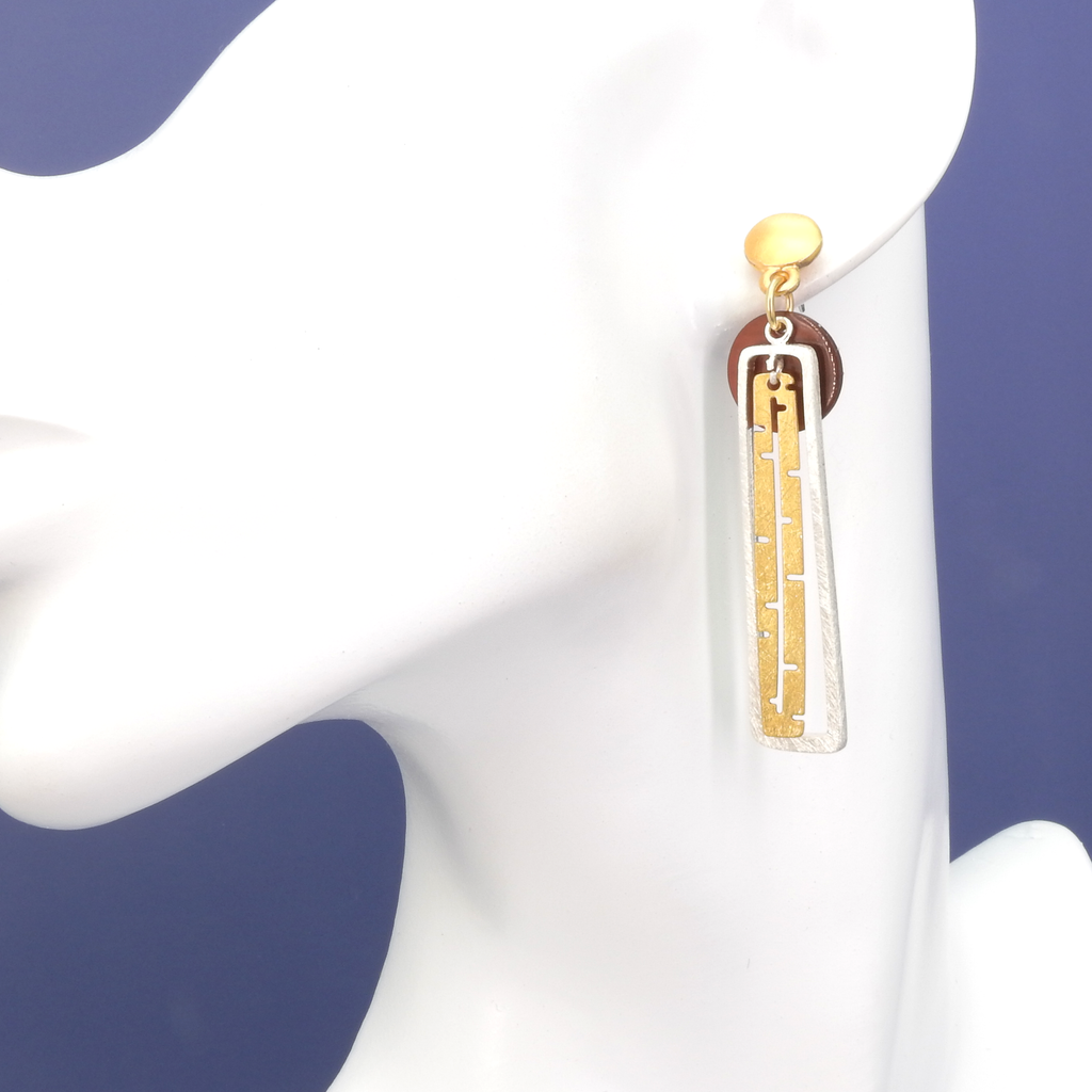 John Michael Richardson Two Tone Dangle Earrings