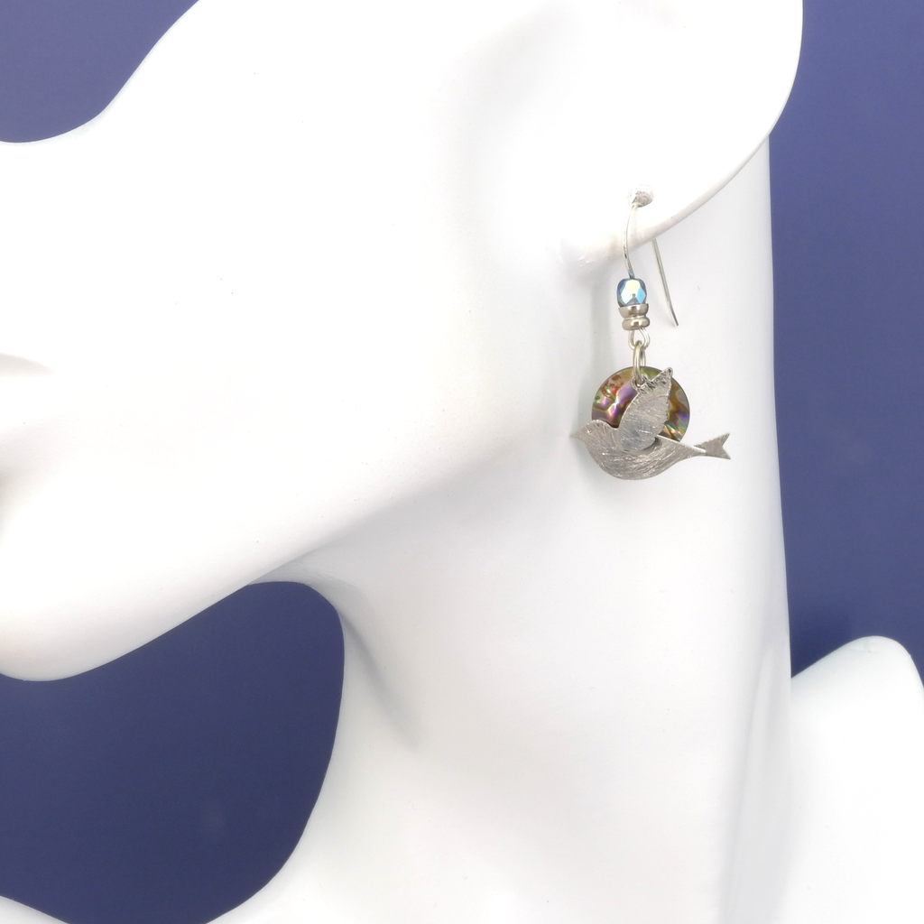 John Michael Richardson Dove & Abalone Earrings