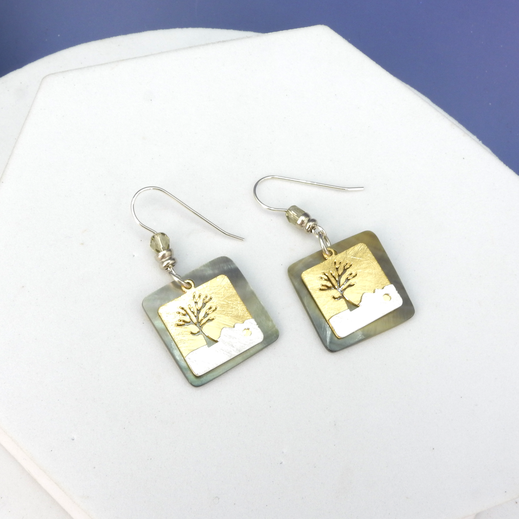 John Michael Richardson Two Tone Tree Earrings