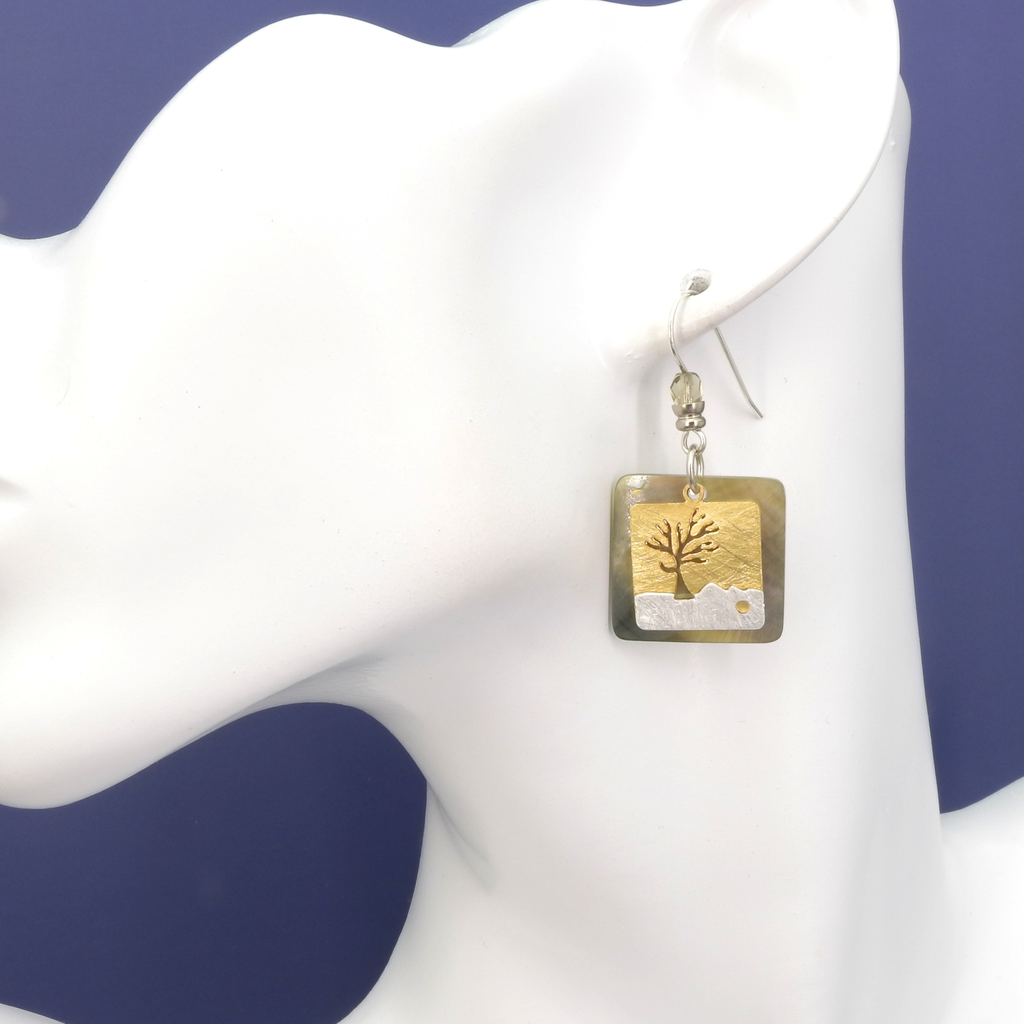 John Michael Richardson Two Tone Tree Earrings