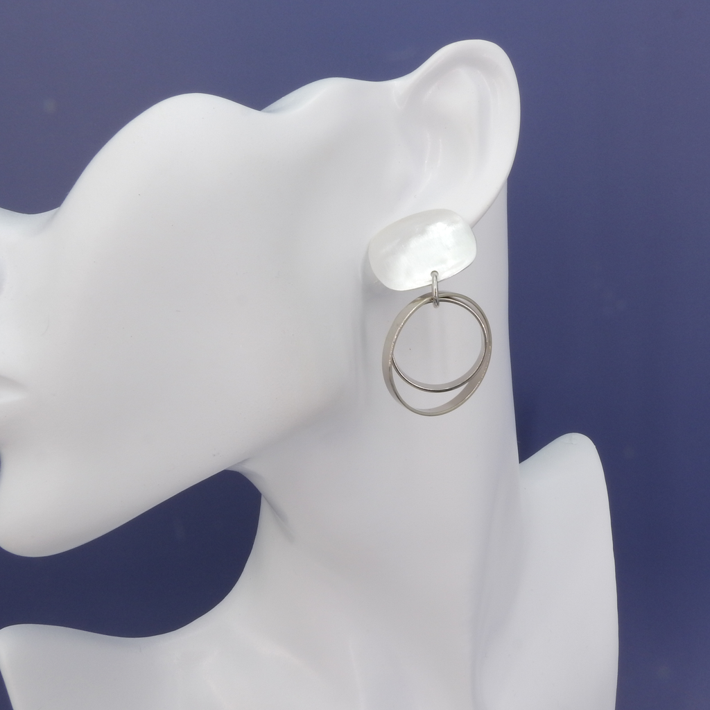 John Michael Richardson Matte Silver Hoop Earrings
