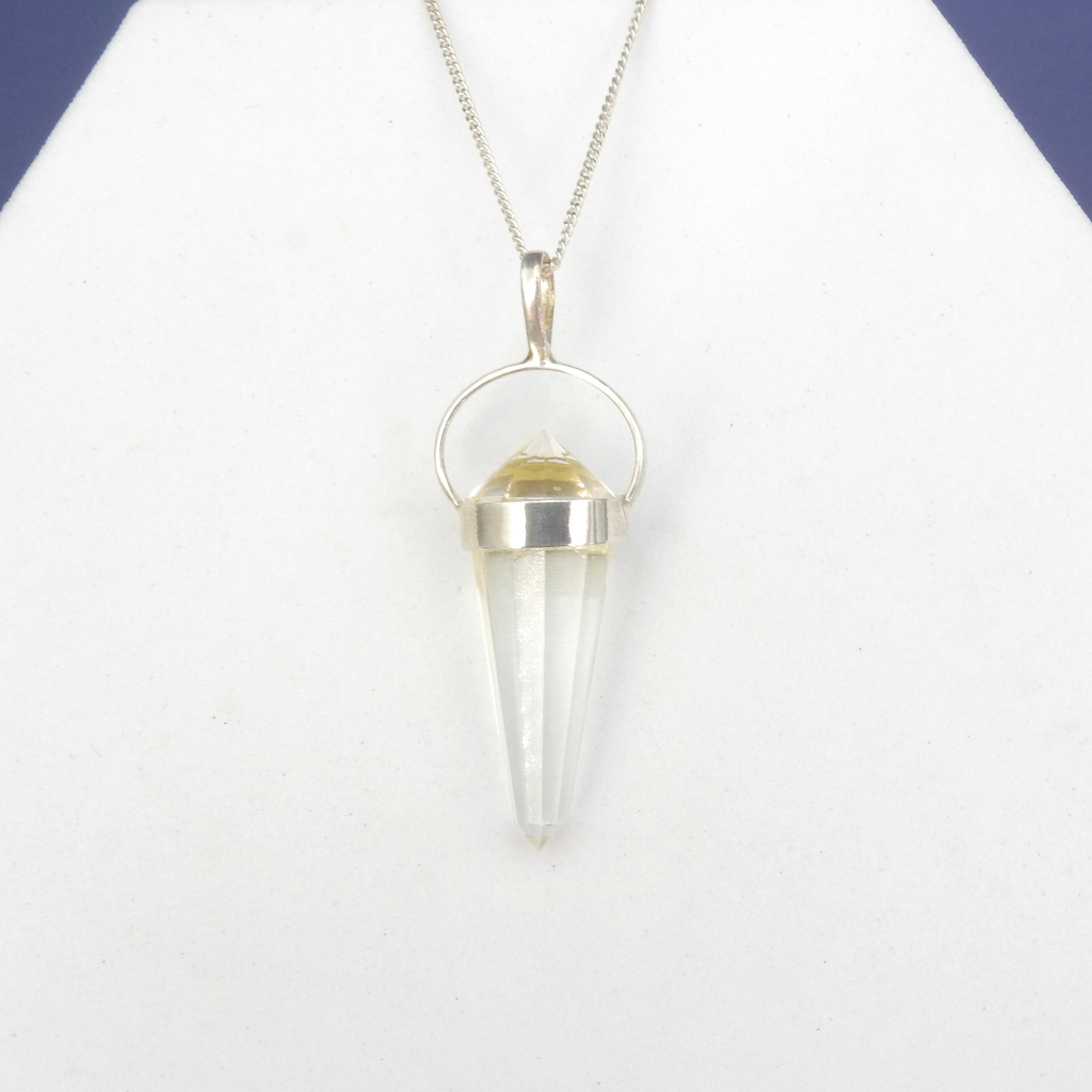 Sterling Silver Quartz Crystal Point Pendant