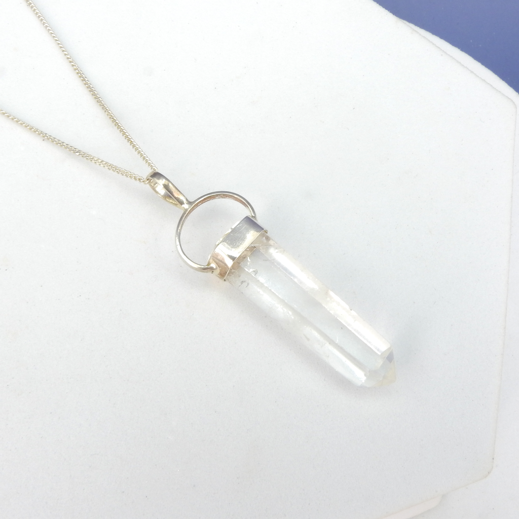 Sterling Silver Quartz Crystal Pendant