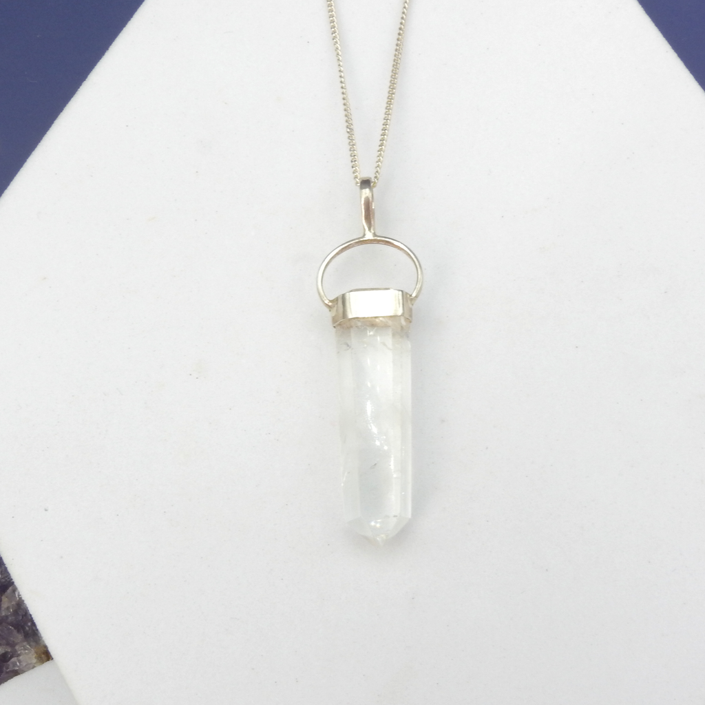 Sterling Silver Quartz Crystal Pendant